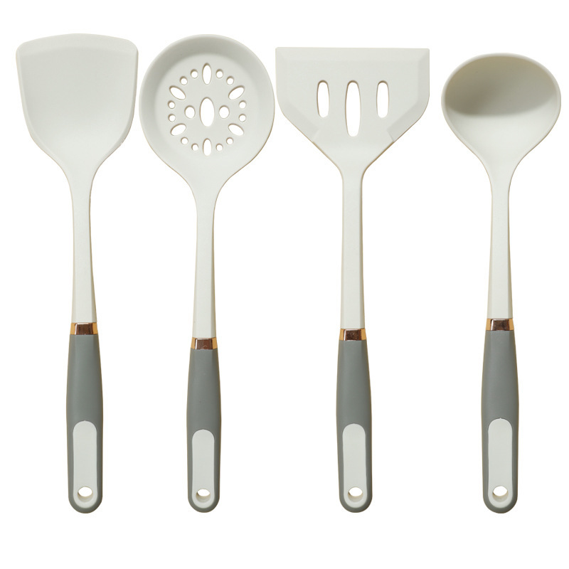 Mango de anillo de oro de silicona no pegajoso de silicona de grado alimenticio utensilios de cocina de silicona en stock