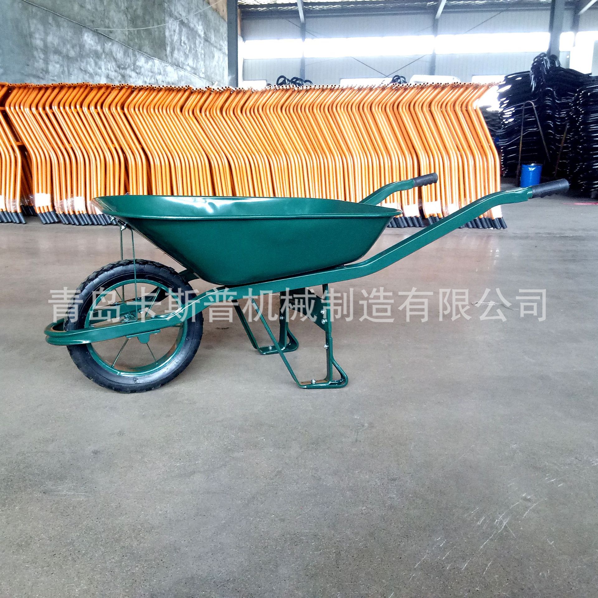 阿曼手推车 65L手推车方把,WB6400 4.00-8大方块橡胶实心轮15*3寸