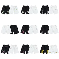 Высокое качество OFF-WHITE американский цифровой принт прилив стрелка укороченные брюки летние повседневные шорты для мужчин и женщин
