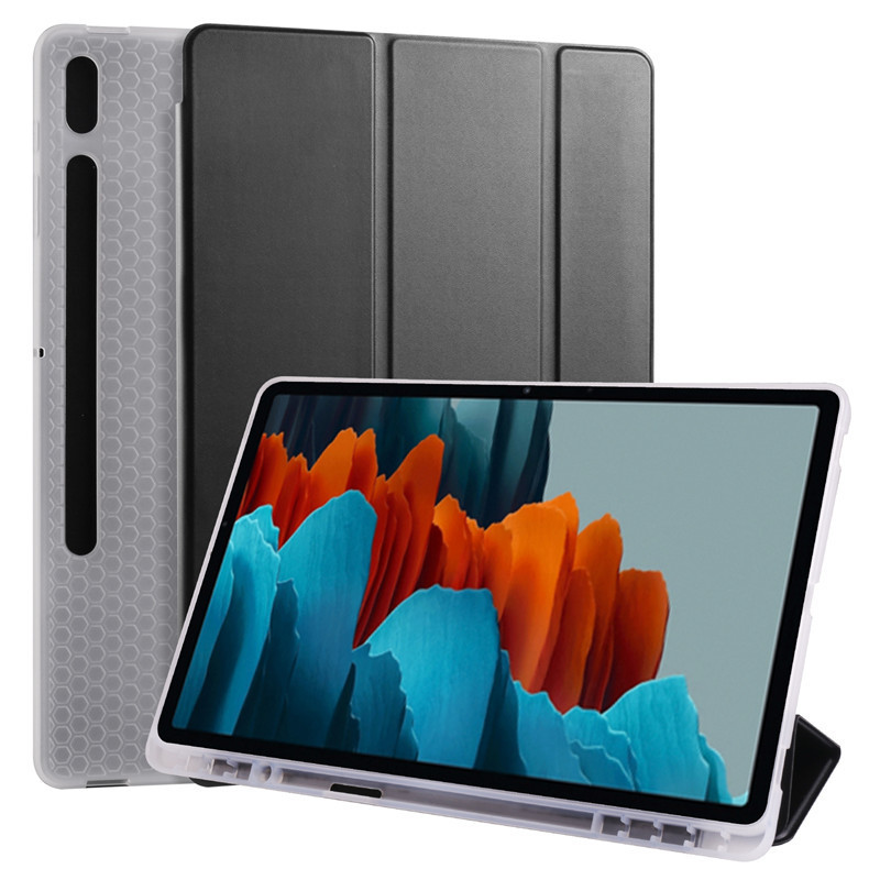For Samsung Galaxy Tab S7plus protective cover 12.4 inch SM-T970/T975 pen slot leather case