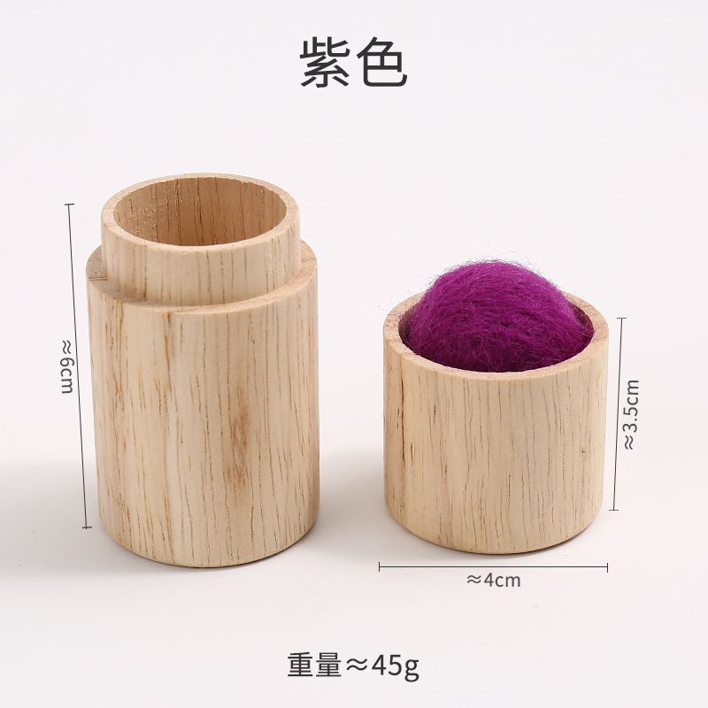 Pinichion de madera jeringa de almacenamiento de agujas de coser a mano portátil simple caja de agujas de coser a mano pequeña