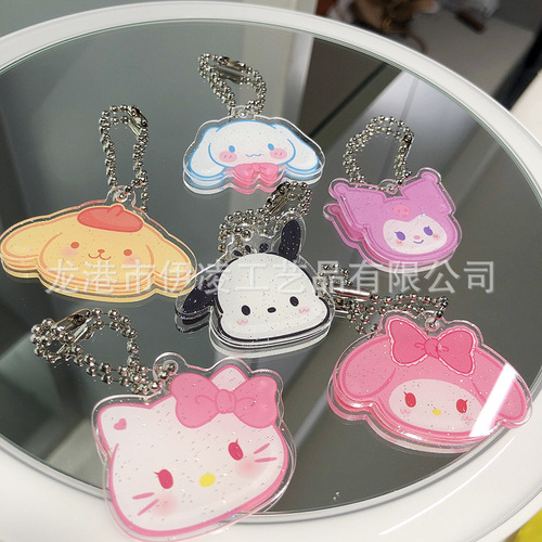 Cute Sanrio pendants, bags, bags, chains, keychains, accessories, decorations, DIY glitter acrylic