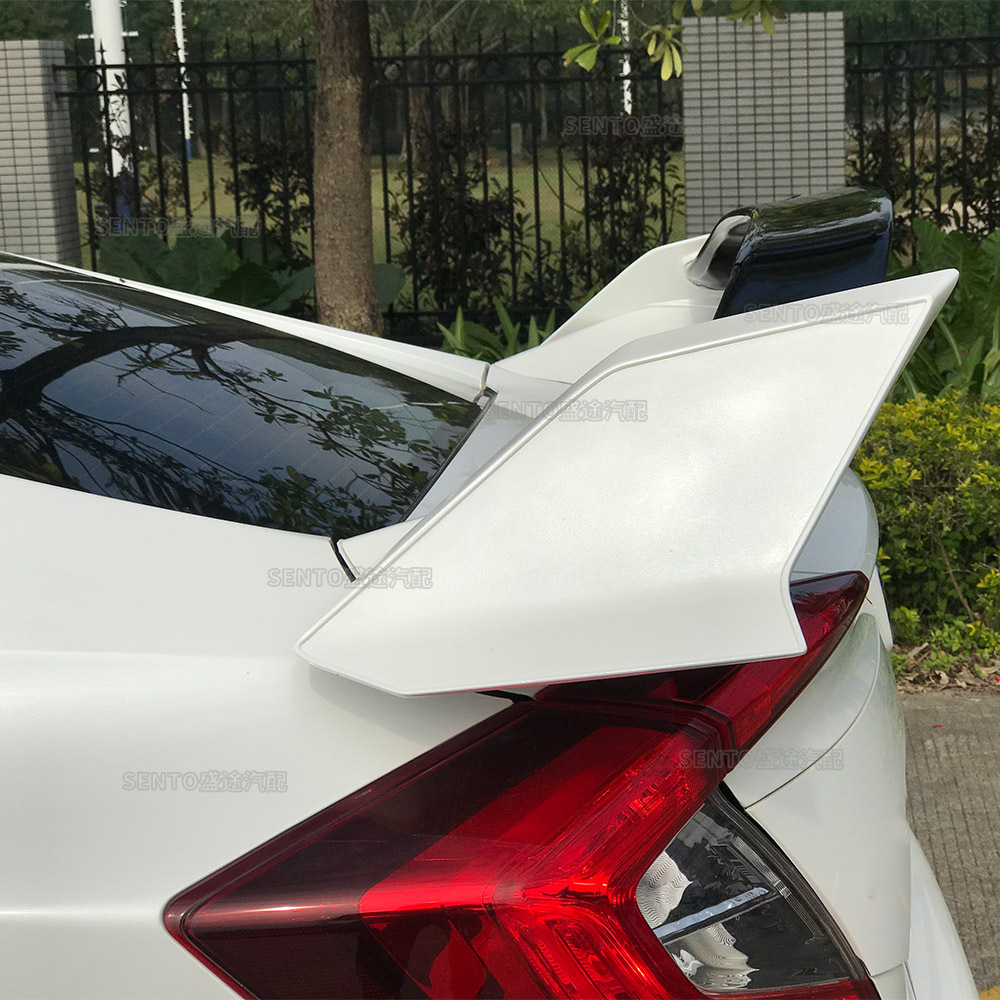 Suitable for 16-20 Honda 10Th Generation Civic Sedan Modified Fixed Wing Typer Style Sports Car Rear Wing, No-Drill Decoration