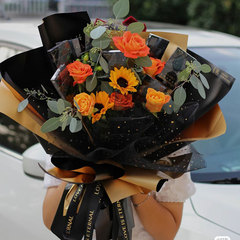 鮮花包裝紙鎏金紙禮物花束包裝材料加厚雙色歐雅紙防水包花紙批發