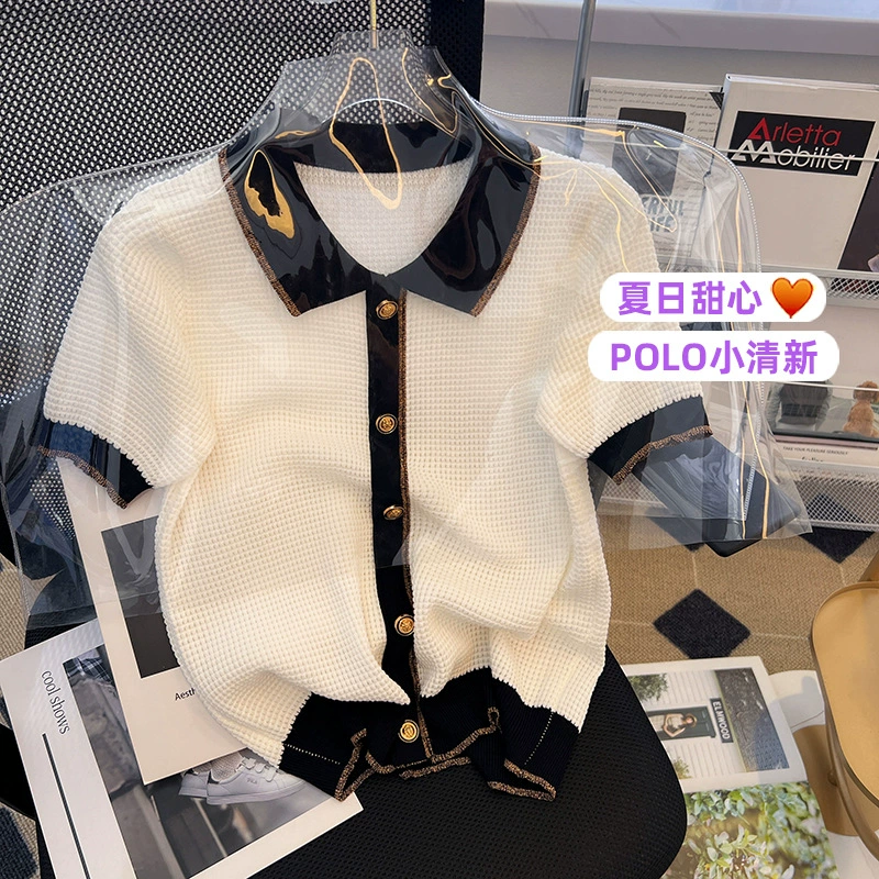 Little Xiangfeng футболка с короткими рукавами женская летняя тонкая вязаная кардиган