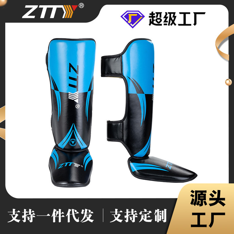 Protector de espinilla ZTTY para boxeo, entrenamiento, Muay Thai y Sanda, con protección para el empeine, al por mayor para fabricantes.