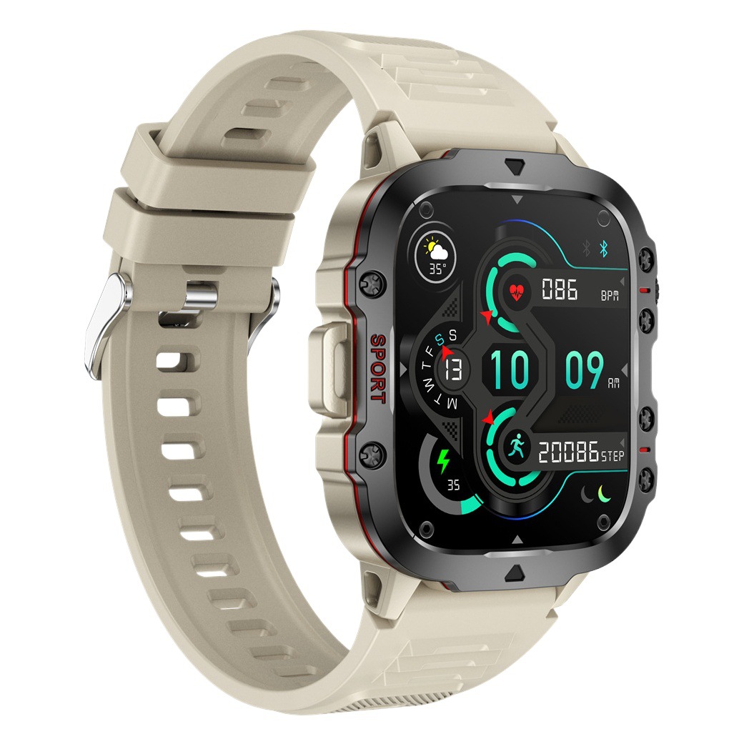 Reloj deportivo inteligente QX11 con Bluetooth, llamadas, resistencia triple, monitor de frecuencia cardíaca y oxígeno en sangre, con correa de silicona y codificador.