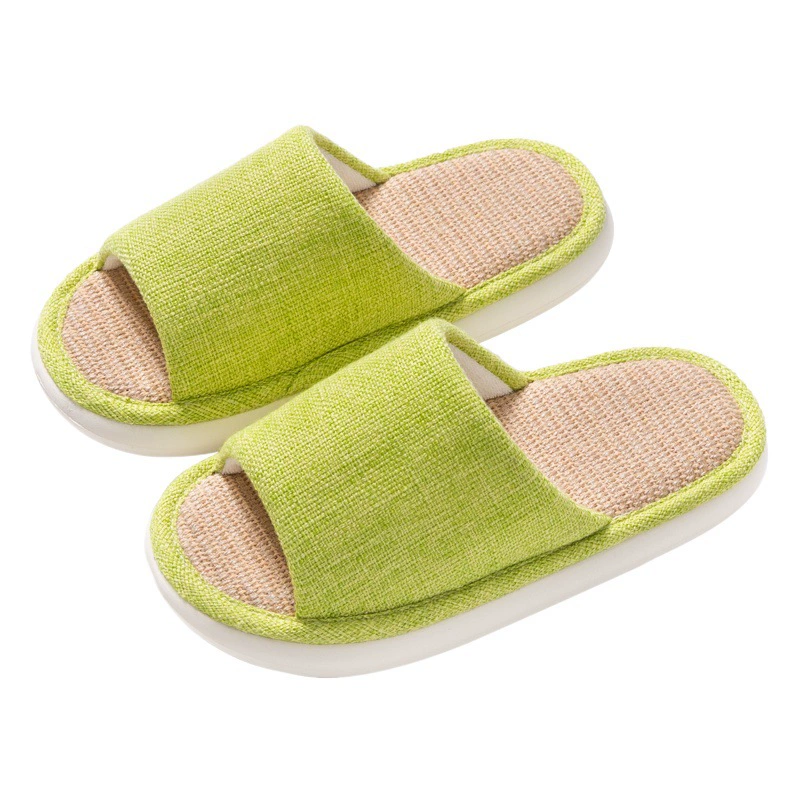 Льняные тапочки для женщин на весну и осень, впитывающие пот, нескользящие, для дома, в японском стиле, дышащие, с мягкой подошвой, цвета конфет, легкие.