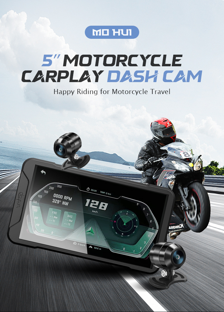 Motorcycle locomotive smart car machine cast screen driving recorder carplay suitable for Android Apple Hongmeng
