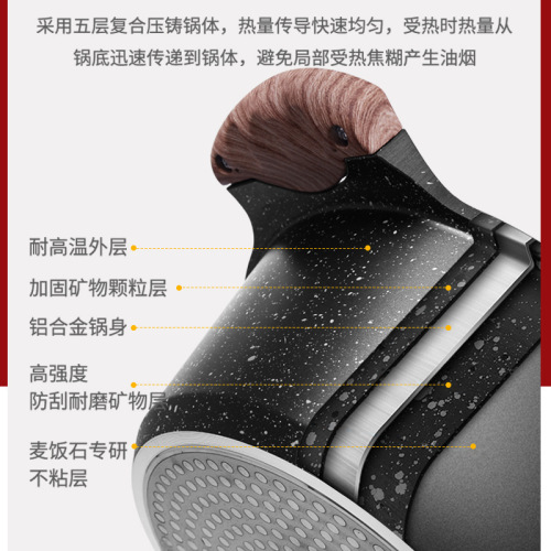 Medical stone soup pot household non-stick pot double-eared steaming noodle pot soup cooking gas induction cooker special hot pot pot stew pot