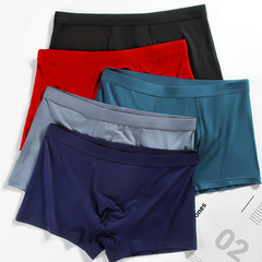 Men's Straight Leg Modal High-Elasticity Plus Size Sexy Solid Color Seamless Mid-Waist Shorts for Wholesale