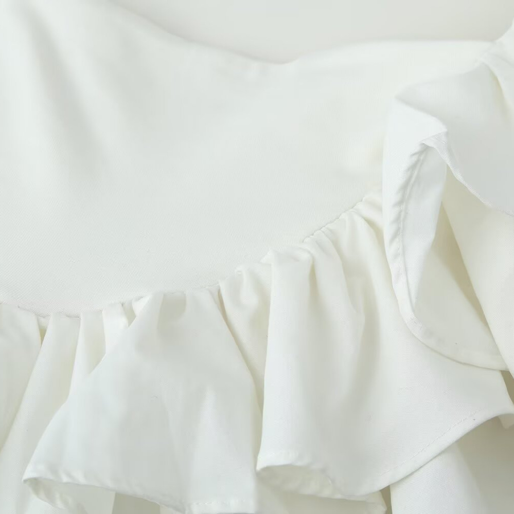 ZA comercio exterior al por mayor estilo europeo y americano francés moda de mujer decoración laminada asimetría camiseta 4174241251