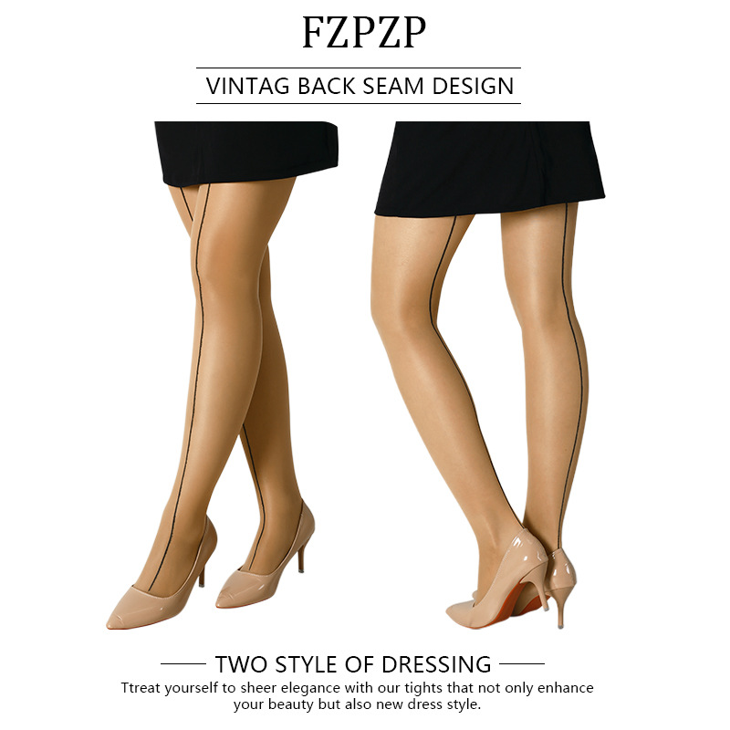 Medias sexy primavera y verano delgadas europeas y americanas anti-gancho de seda línea trasera de medias negras de acero al por mayor transfronterizas