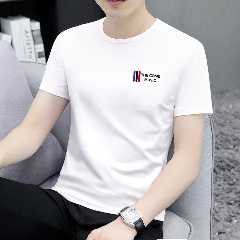 Printed multi-color cotton short-sleeved T-shirt fashion brand heavy high quality casual versatile style men's bottoming shirt top