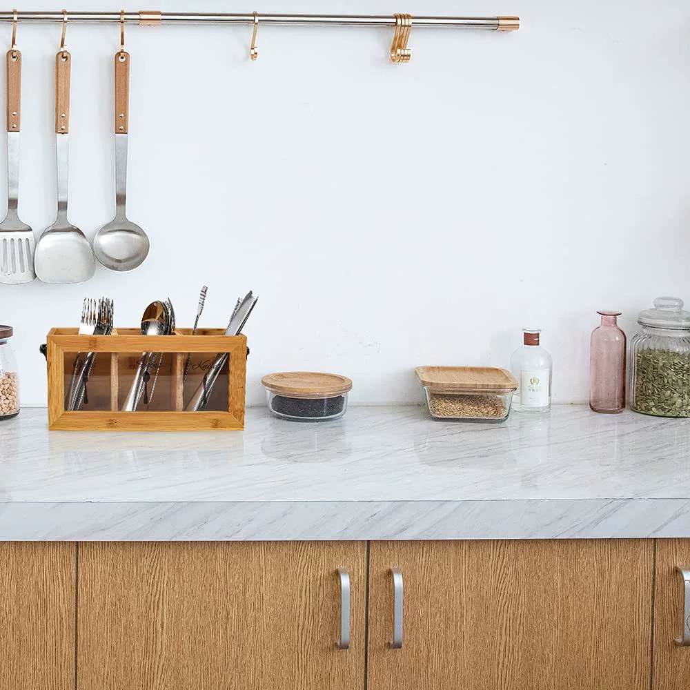 Деревянный ящик для хранения кухонной утвари Настольный ящик для хранения всякой всячины нож и вилка Посуда деревянный ящик для хранения