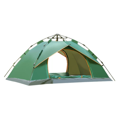 Shiheng Outdoor Camping Portable Folding Automatic Tent for 3-4 People, Simple Quick-Open Double Sunshade Beach Camping Tent (Avtomobil dam çadırları) - dark-green-1-2-people