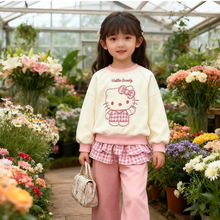 HD2025新款女童套装洋气韩版儿童卫衣裤小女孩宝宝 甜美两件套装