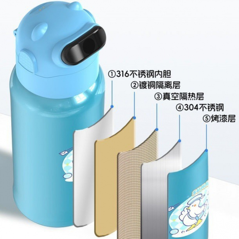指纹解锁儿童保温杯水杯杯身智能学生不锈钢SUS316吸管水壶杯身|undefined