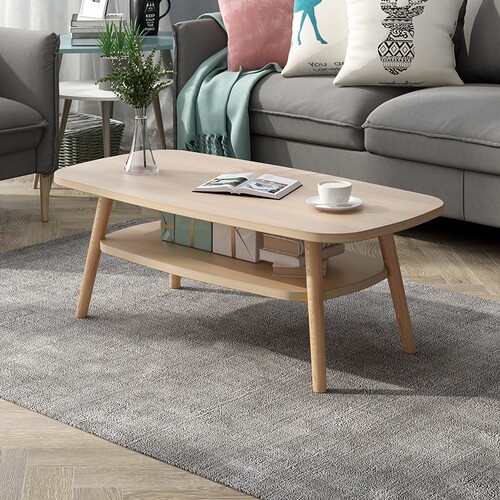 Nordic simple solid wood table leg coffee table living room mini small coffee table modern simple small tea table small apartment coffee table