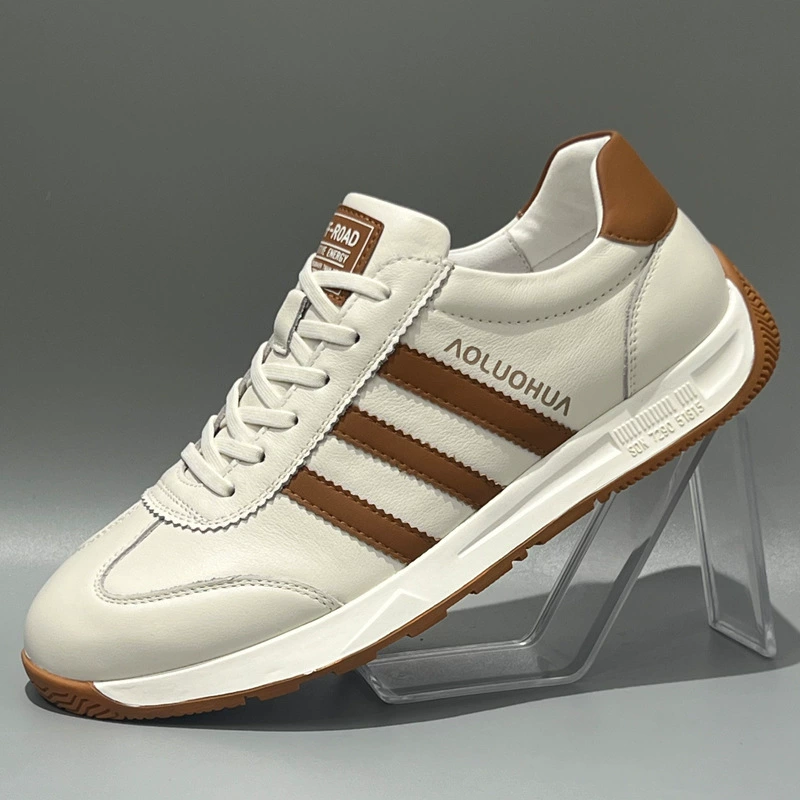 Мужские туфли Forrest Gump, весна 2021, новые дышащие белые туфли из натуральной кожи, нескользящая универсальная повседневная мужская спортивная обувь на мягкой подошве