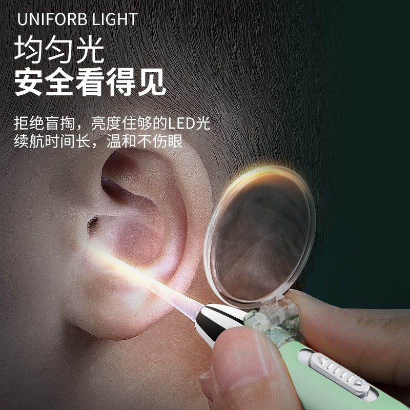 Luminous Ear Scoop Charging USB Ear Picks for Babies, Visual Ear Scoops, Earwax Tweezers Set, Ear Cleaning Tools with Light