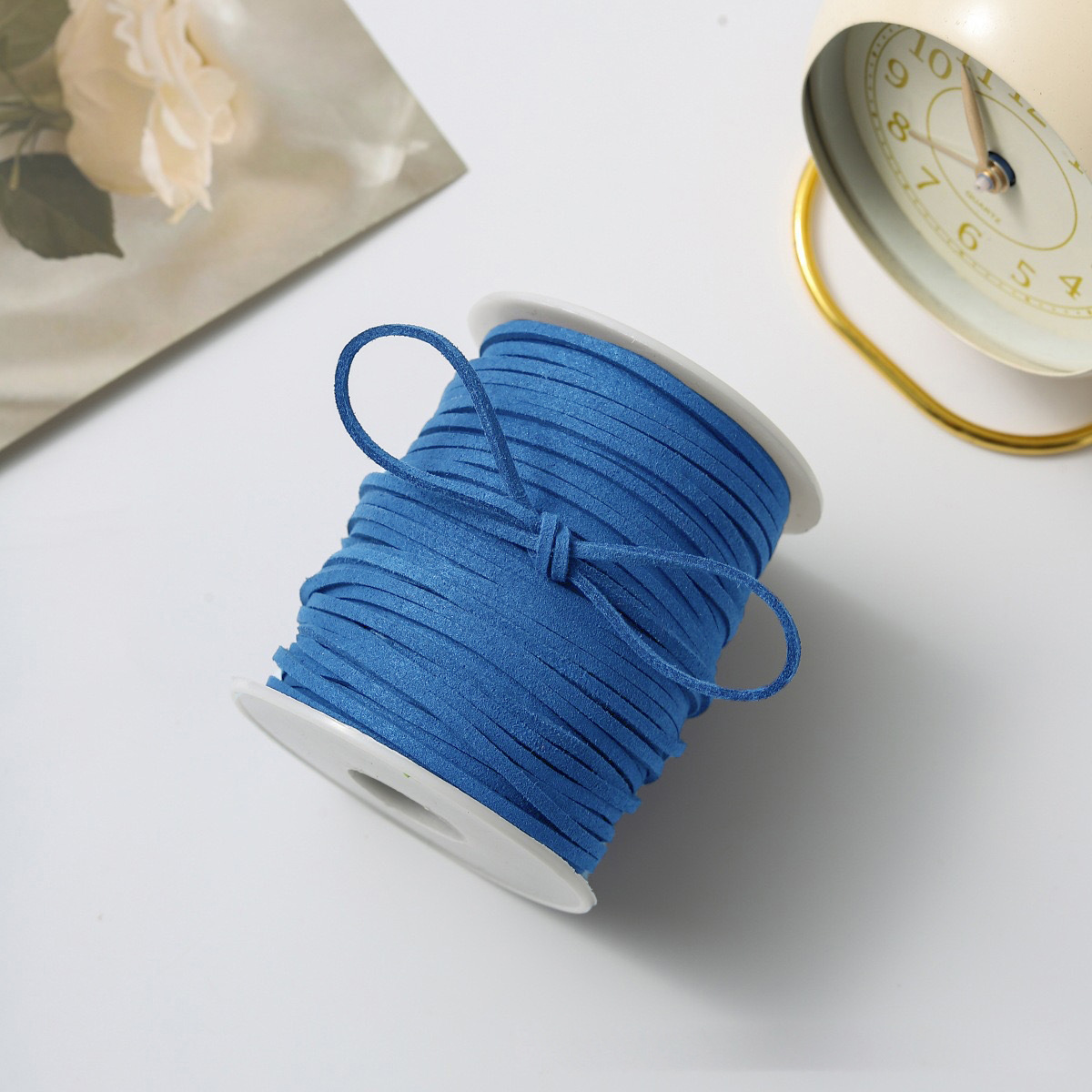 Flower Shadow lana de estilo coreano con cuerda de cuero cuerda de terciopelo de doble cara con cuerda de piel de deerskin DIY material de embalaje de flores tejidas a mano