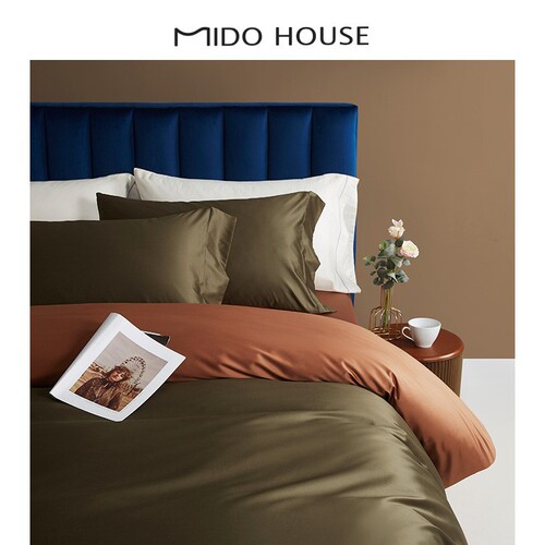 5YA1 [100 off for broken code] 100-count Xinjiang cotton quilt cover four-piece bed set pure cotton satin color matching light