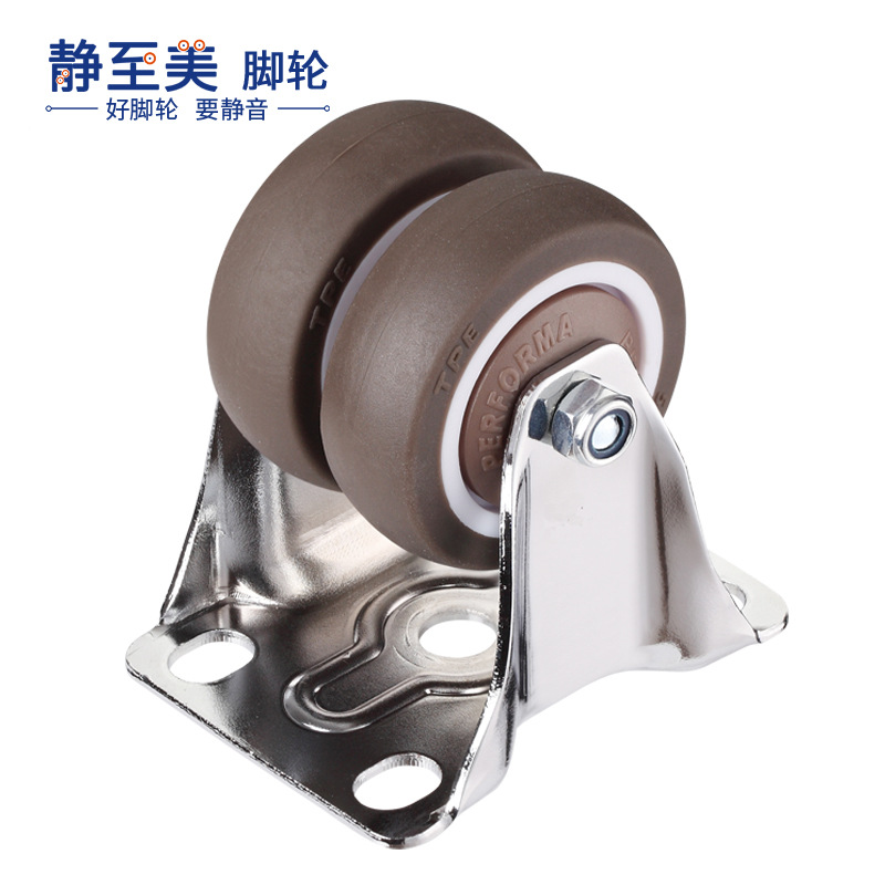 Cross-border exclusive 1.5-inch 2-inch sewing machine rubber wheel large screen display stand dual-row casters medical workbench wheels