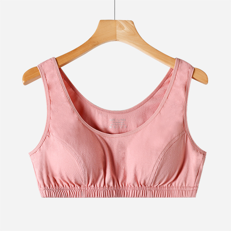 Middle-Aged and Elderly Women's Pure Cotton Loose-Fitting Bra, Large Size, Wireless, Anti-Bump, Pullover Style, Women's Vest Bra