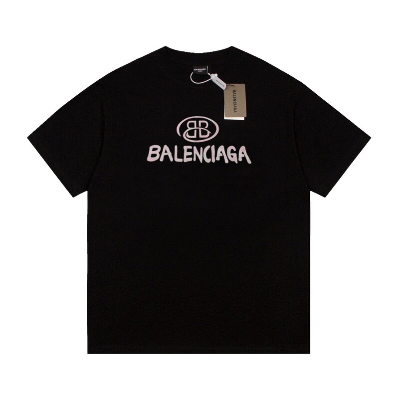 パリハイバージョンBファミリーTシャツ25s春夏新作ヘビーコットンラウンドネック半袖Tカジュアル万能男女同型|undefined