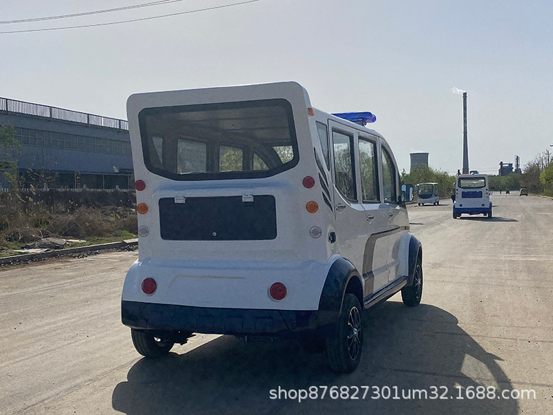 Electric Patrol Car, Four-Wheeled, 6-8 Seats, Fully Enclosed Inspection Vehicle for Campus, Urban Management, Property, Community, and Security Patrols