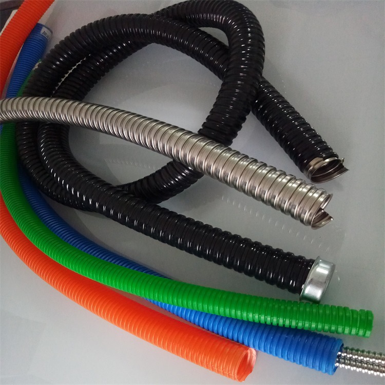 供应福莱通包塑金属软管 镀锌/不锈钢披覆阻燃PVC电力防水护线管