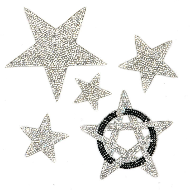 Креативный стразы пятиконечный звездный горячий бриллиант наклейка сплошной цвет страз