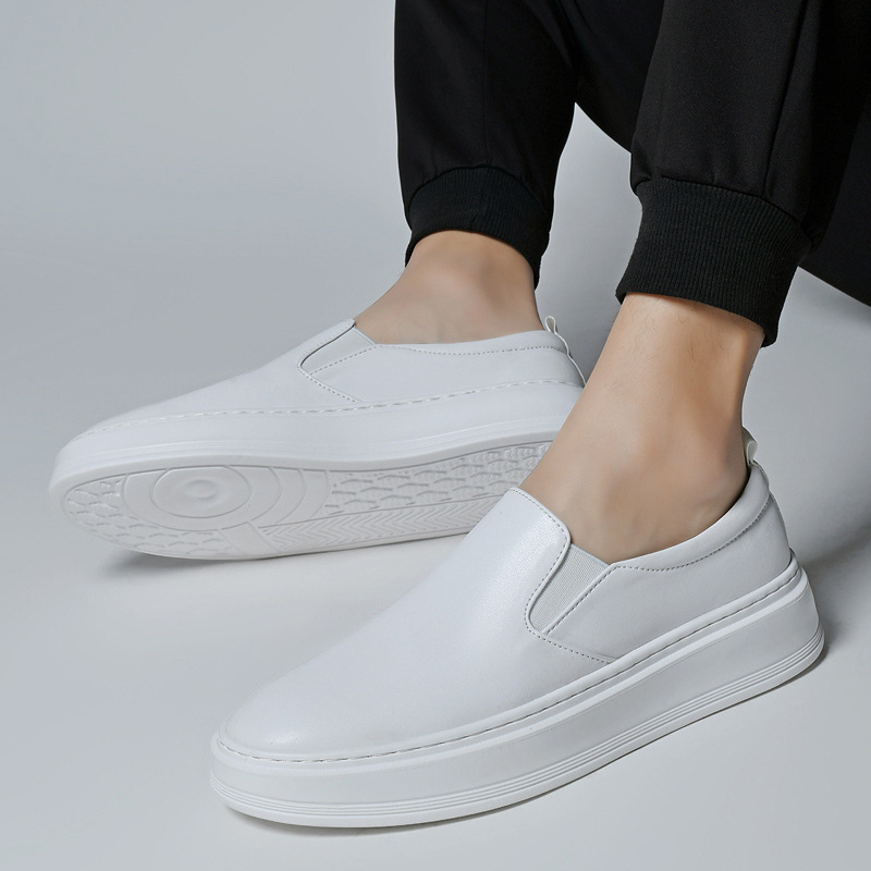 Zapatos de hombre de gran tamaño 45 46 47 Love, zapatillas blancas de cuero, antideslizantes, resistentes al desgaste, simples y transpirables, conducción informal image 6