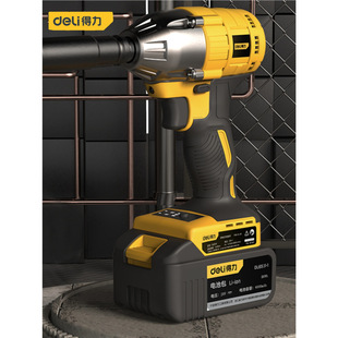 Deli Rechargeable Brushless Lithium Impact Electric Wrench Manual Wind Gun Repair Wrench Dl6532 Dual Electric