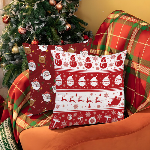 Bestselling Christmas Print Throw Pillow Sofa Holiday Home Living Room Party Decor Cushion Wholesale