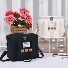 卡通刺绣手提包2025春季新款防水保温饭盒包ins斜挎包妈咪包女包