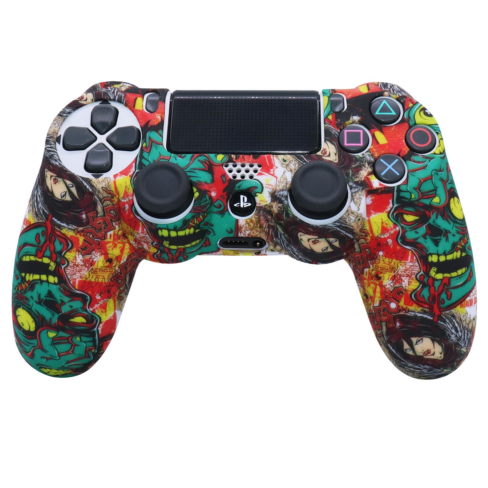 PS5 funda de silicona GamePad funda de silicona camuflaje marca de agua funda protectora aceite spray sensación acuarela caso PS5 Accesorios