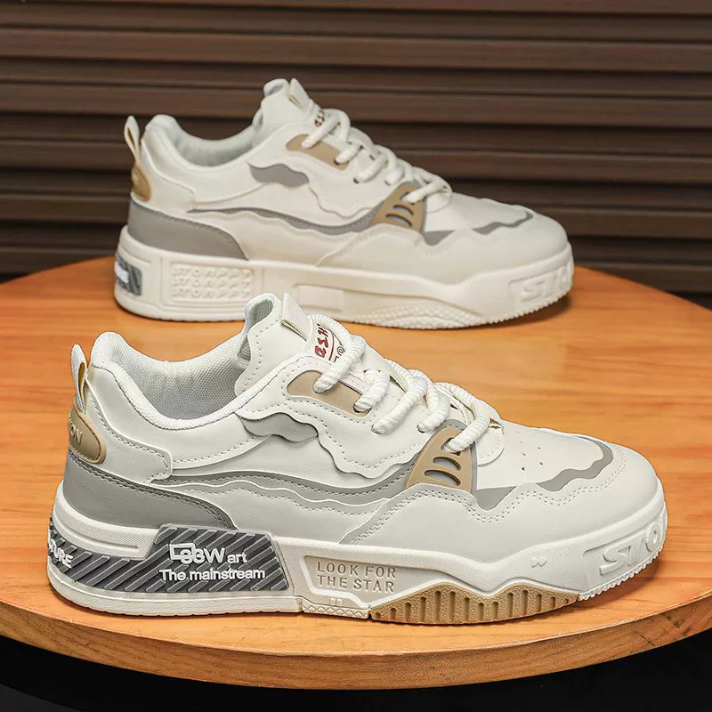 Мужские кроссовки в стиле интернет-знаменитостей, осень 2025, новые универсальные повседневные туфли на толстой подошве, нескользящие молодежные спортивные модные туфли.