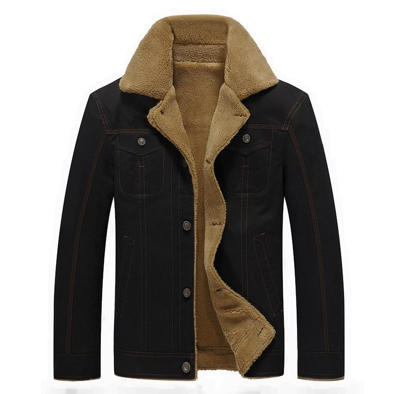 Men's Down Jackets Brown Solid Colour Single Breasted Winter Coat_voghion.com