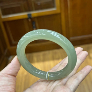 Lake Green Bracelet 58 Circle Mouth Ice Permeable and Fresh Natural Joker White Size 11/11mm