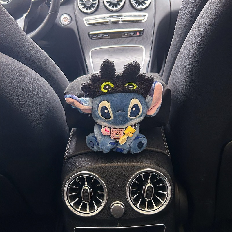 Cute and simple Stitch car tissue box, premium Stitch car tissue holder for the armrest box, in-car gift