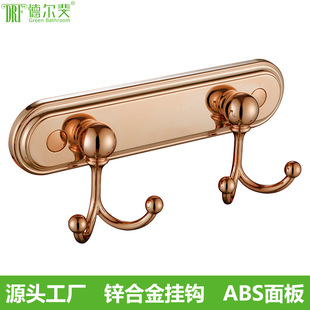Foreign trade hotel specializes in bathroom double-ear hooks for home light luxury bedroom wall hanging coats, hats and towels electroplated and punched