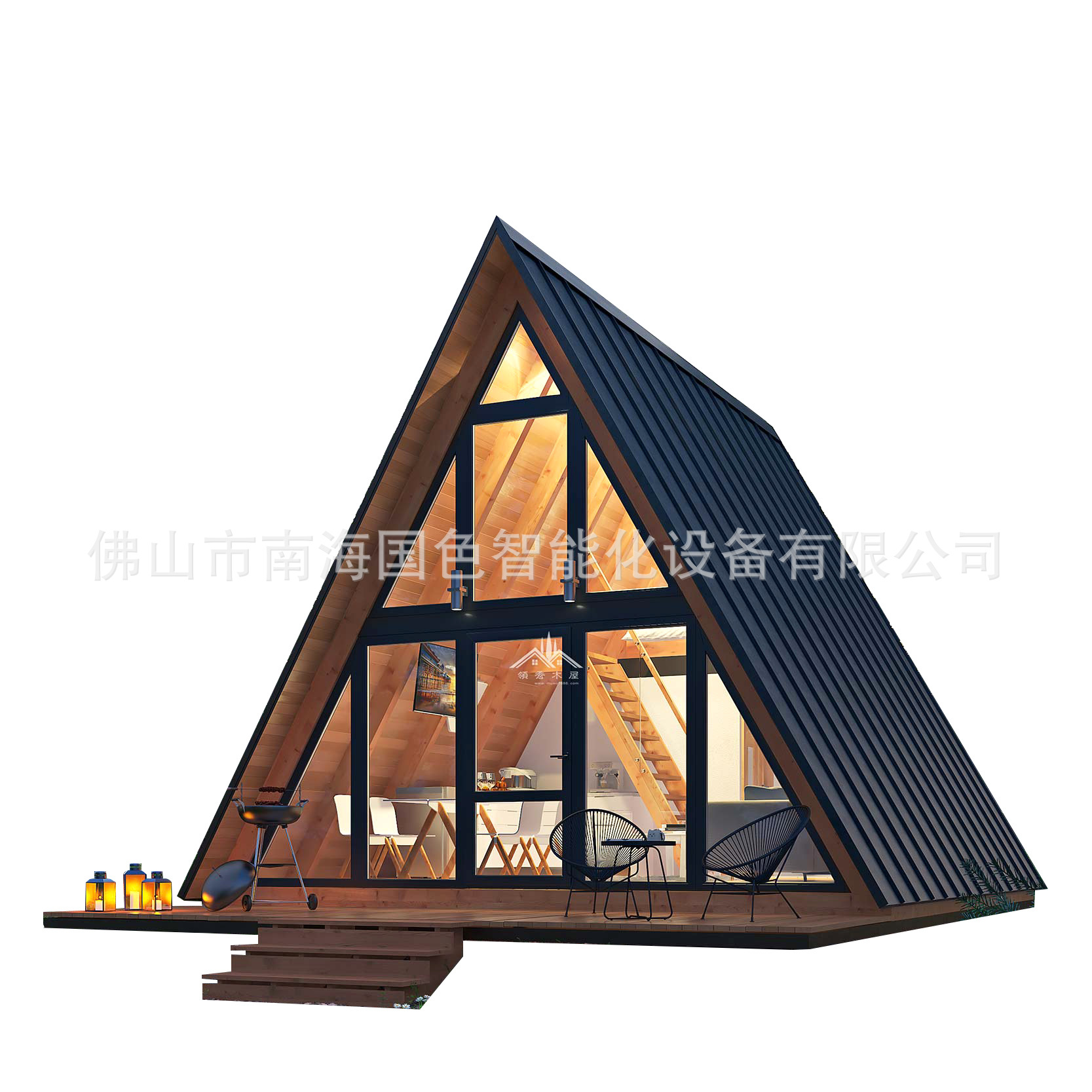 Scenic spot campamento Granja Manor casa móvil triángulo casa de madera anticorrosión estable camping B & B Hotel contenedor