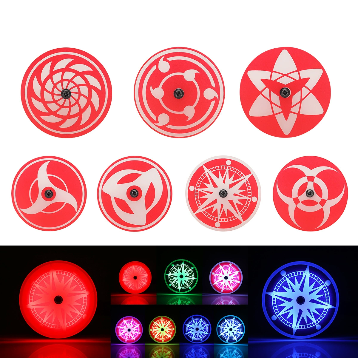 Высокояркий мотоциклетный электромобиль Sharingan, вращающийся стоп-сигнал, красочный светодиодный задний фонарь, стоп-сигнал, модифицированный автомобильный свет