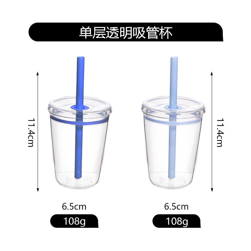 350ml mini taza de plástico transparente tritan taza de paja de color rojo para chicas lindas tazas de agua