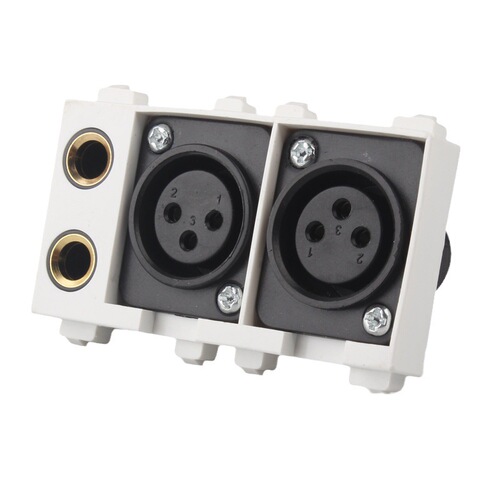 Type 86 dual microphone double female XLR socket 2 XLR panel large three-core microphone KTV microphone wall socket