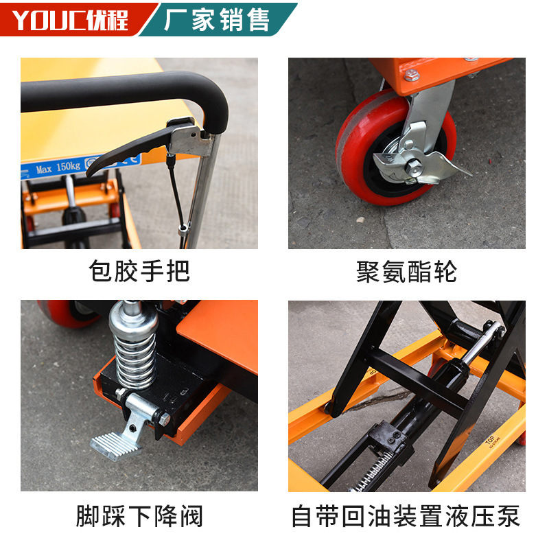 plataforma elevadora tipo tijeras móvil plataforma hidráulica manual carretilla elevadora molde camión de transporte remolque de plataforma elevadora