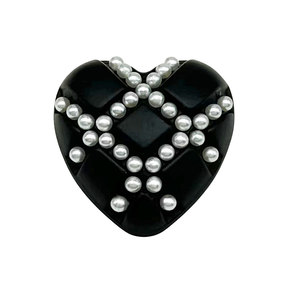 Moda amor botón de metal estilo de chanel en forma de corazón perla hebilla vintage abrigo traje abrigo hebilla decorativa