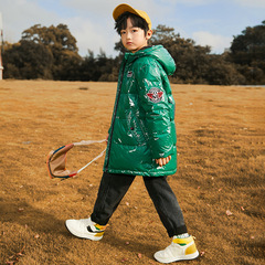 2023新款兒童輕薄羽絨服亮面免洗男童中長款女童加厚型童裝中大童